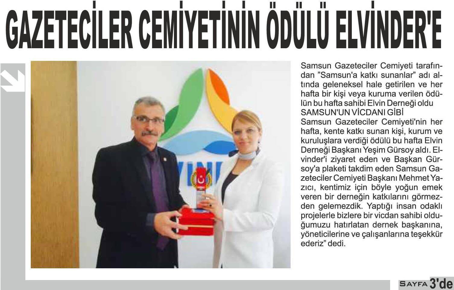 Samsun Gazeteciler Cemiyeti Ödülü Haberler