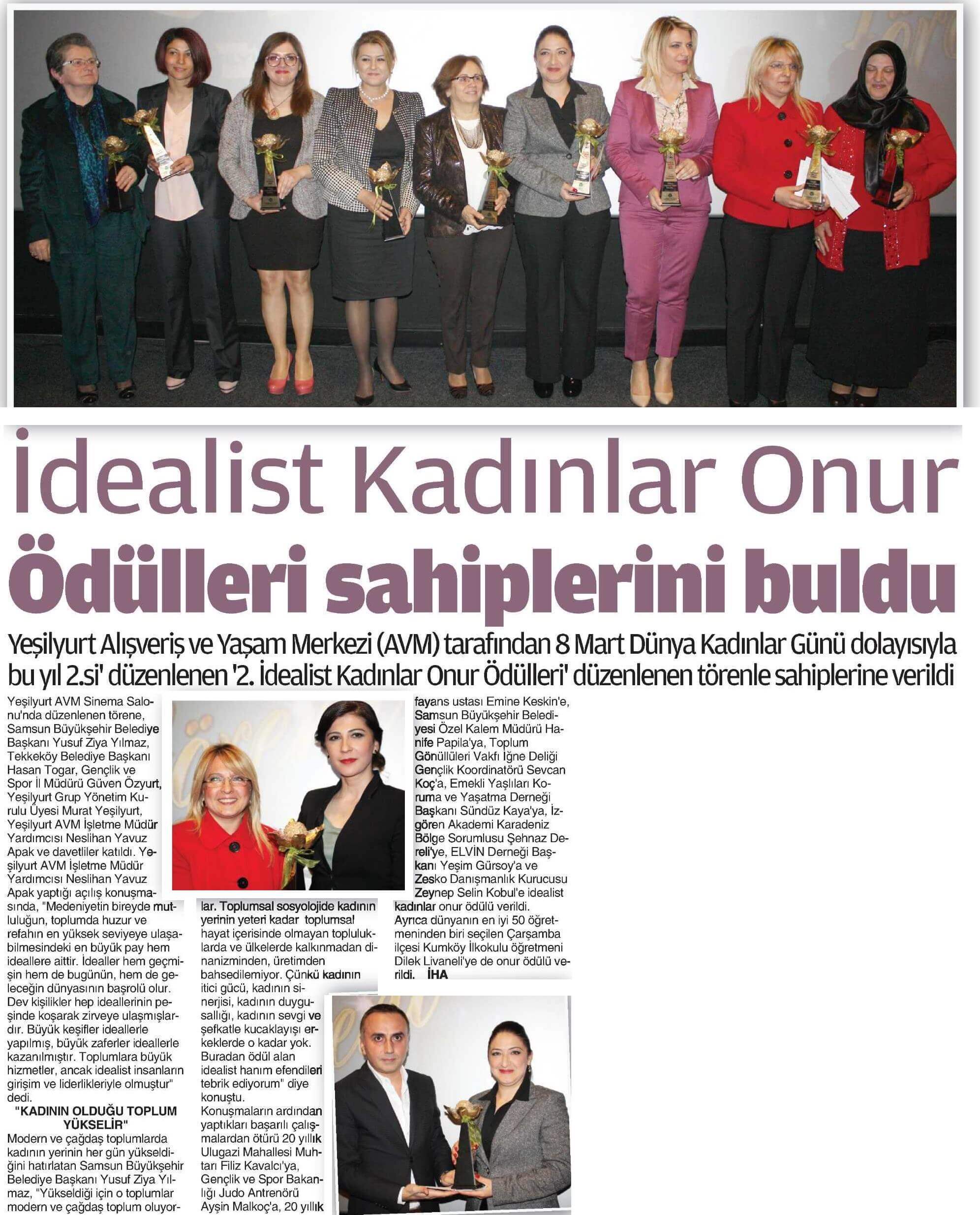 Yeşilyurt İdealist Kadınlar Töreni Haberler