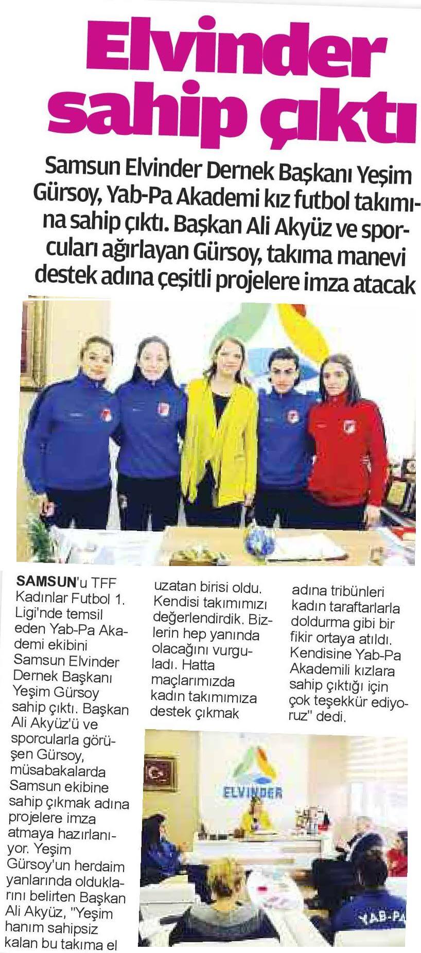 Yabpa Futbol Takımına Destek Haberler