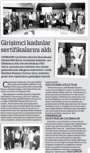 CANKAGİD Girişimci Kadınlar Sertifika Töreni haberler görseli