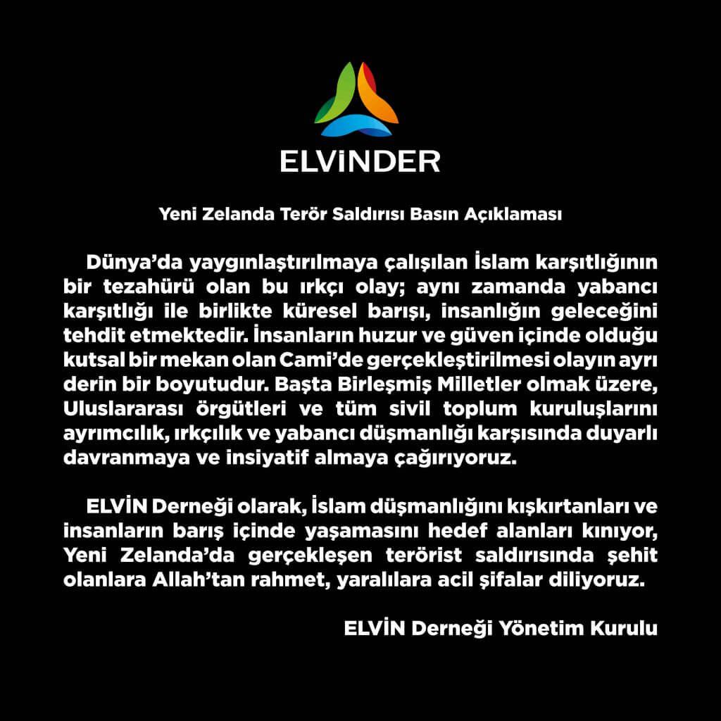 ELVİNDER: Yeni Zelanda Terör Saldırısı Açıklaması görseli