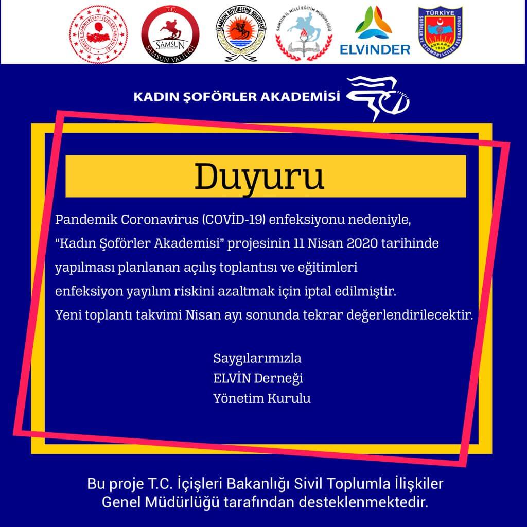 Kadın Şoförler Akademisi Projesi Toplantıları Ertelendi görseli